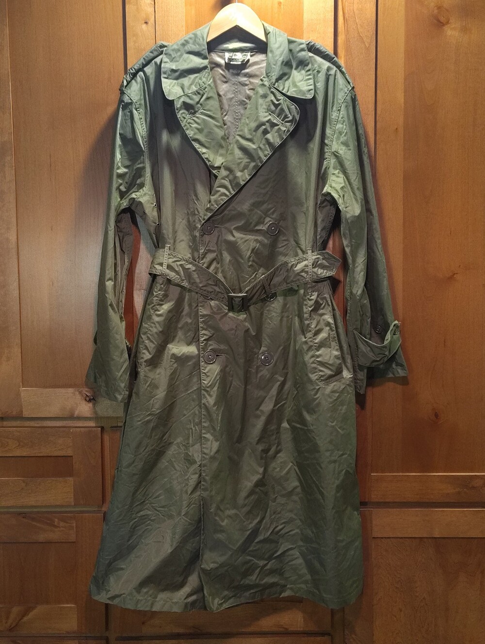 Vtg 1960s US Military Lightweight Raincoat Trench – Taupe Size 36 Reg